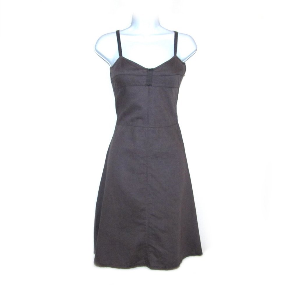 Free People Linen Sun Dress Shirred/Tie Back Sz 2